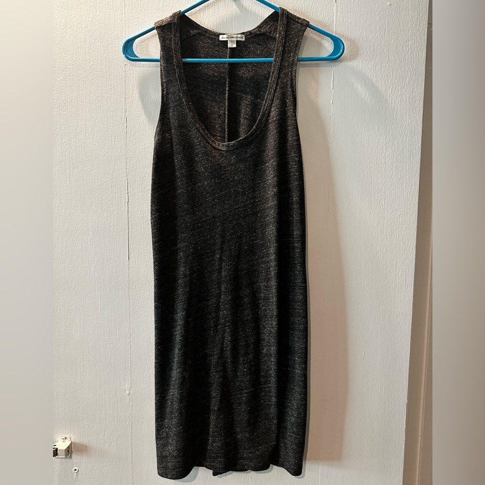 James Perse charcoal grey bodycon racer back dress